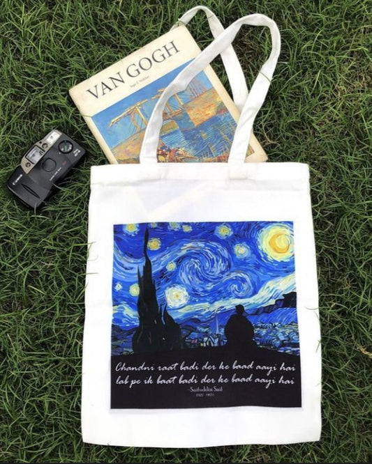 Starry Night X Chandini Raat - Canvas Tote Bags for College