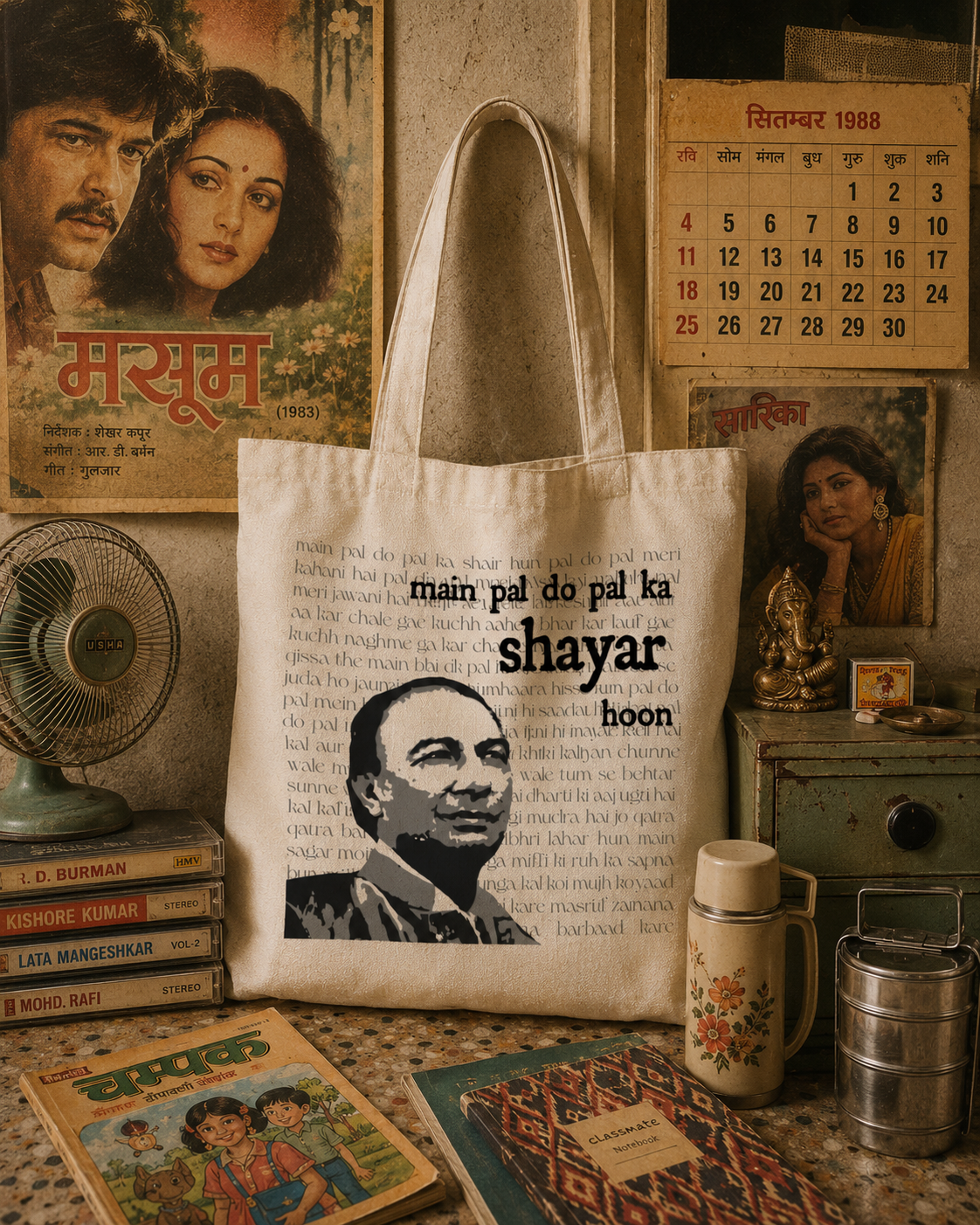 Main Pal Do Pal ka Shayar hoon | Sahir Ludhianvi Tote Bag